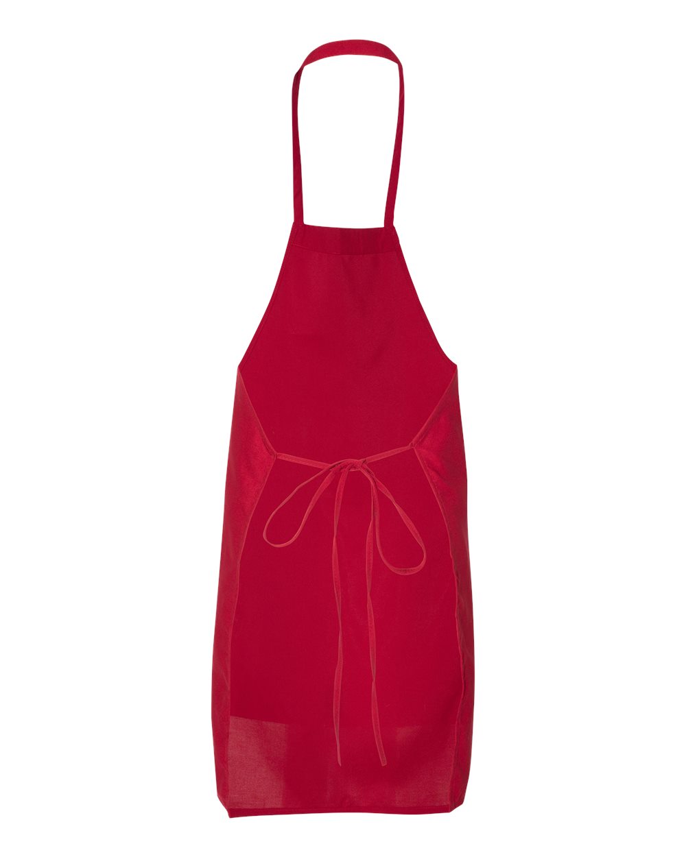 Front View of Red Bib Apron - Q4010