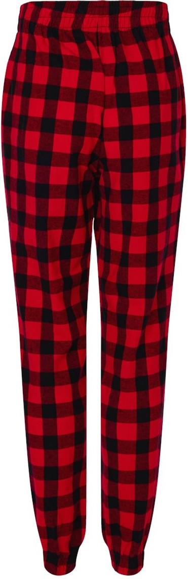 Front View of Red/ Black Buffalo Flannel Joggers - BM6625