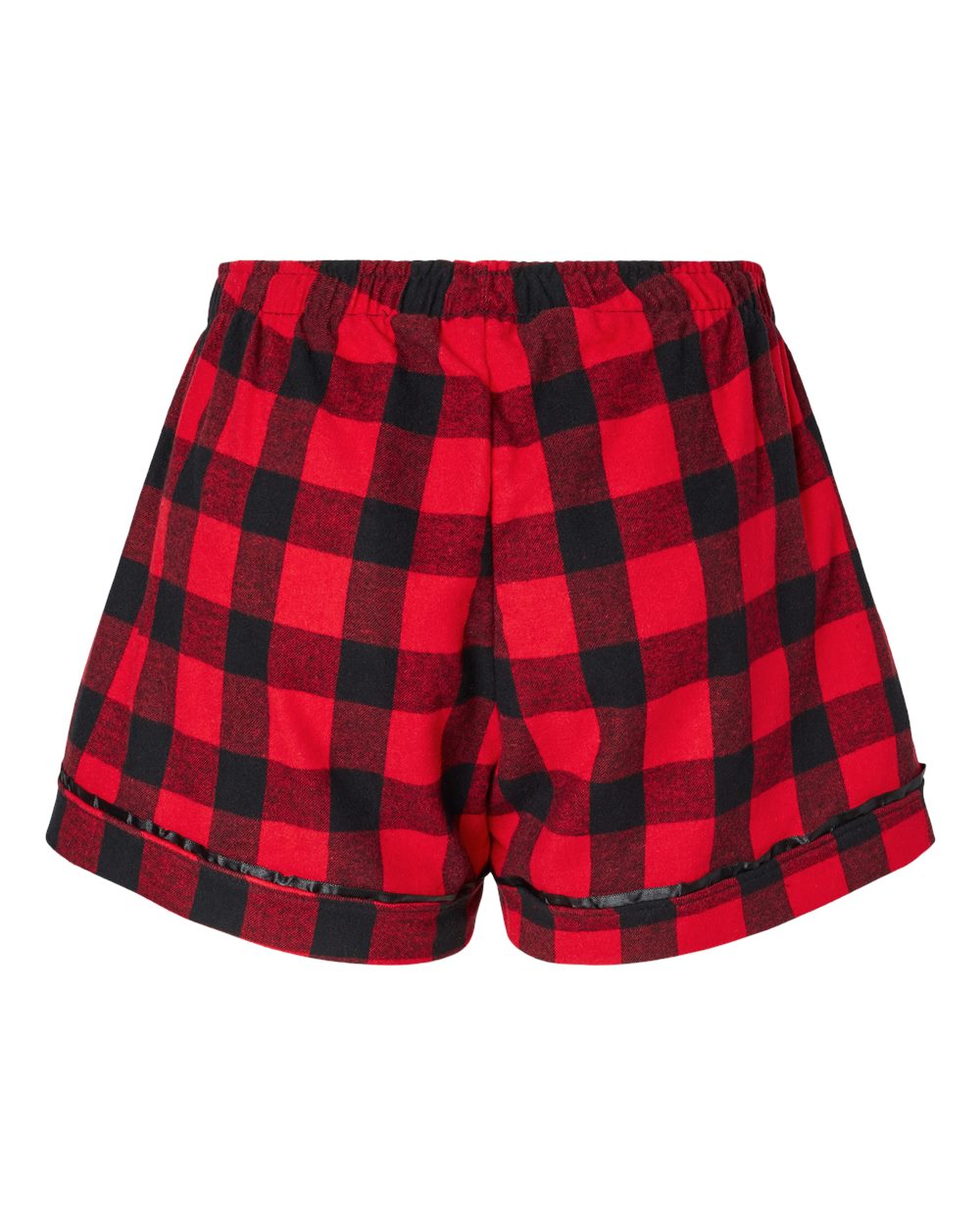 Front View of Red/ Black Buffalo Women's Flannel Shorts - BW6501