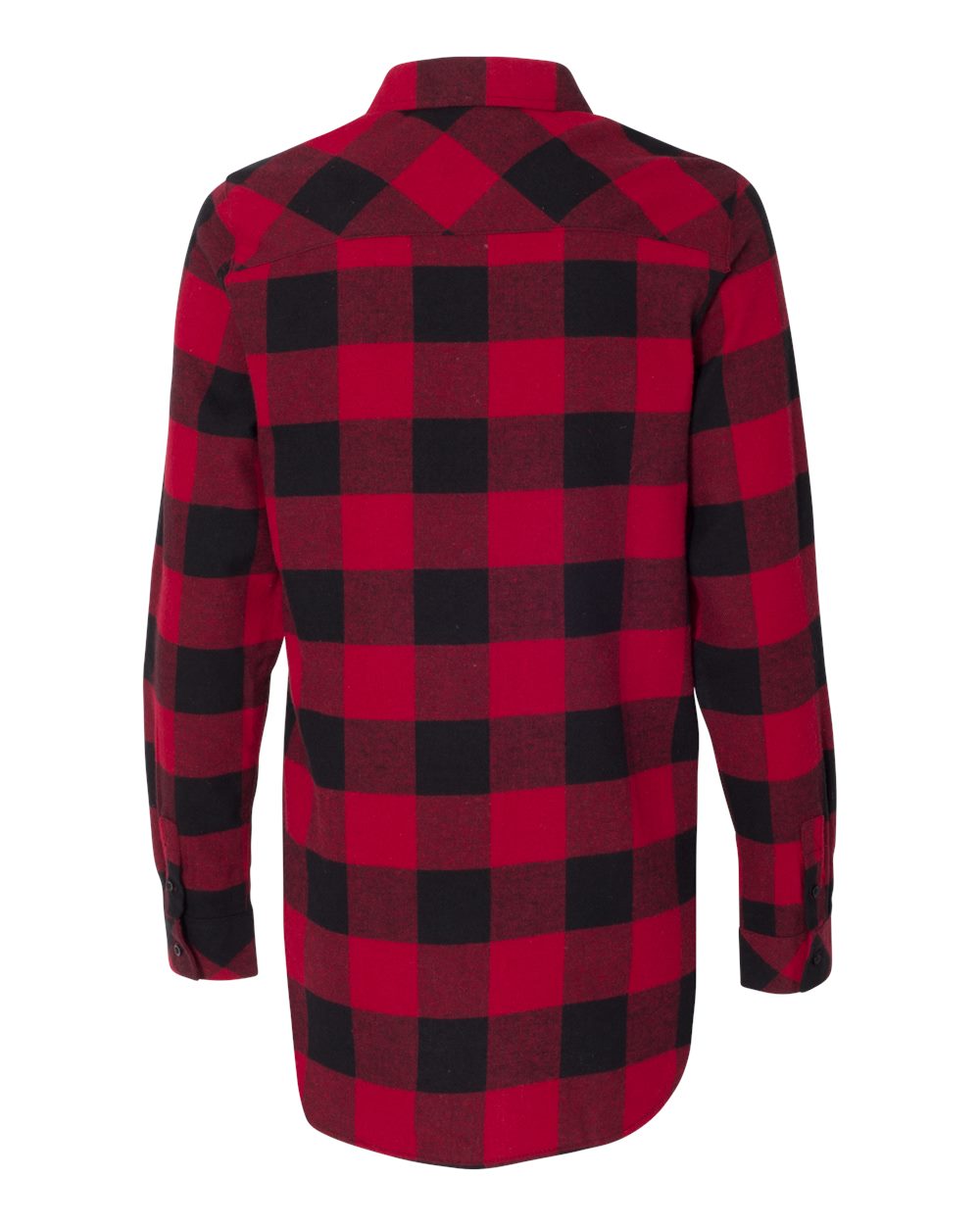 Front View of Red/ Black Buffalo Women's Yarn-Dyed Long Sleeve Flannel Shirt - 5210