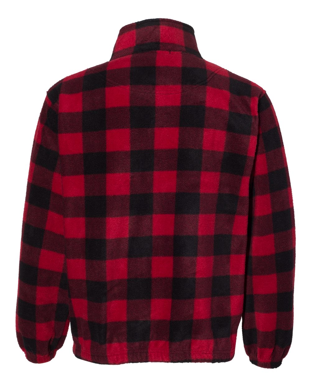 Front View of Red/ Black Fleece Full-Zip Jacket - 3061