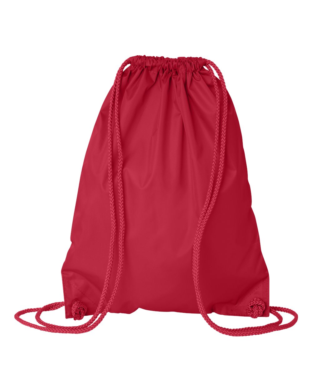 Front View of Red Drawstring Pack with DUROcord - 8881