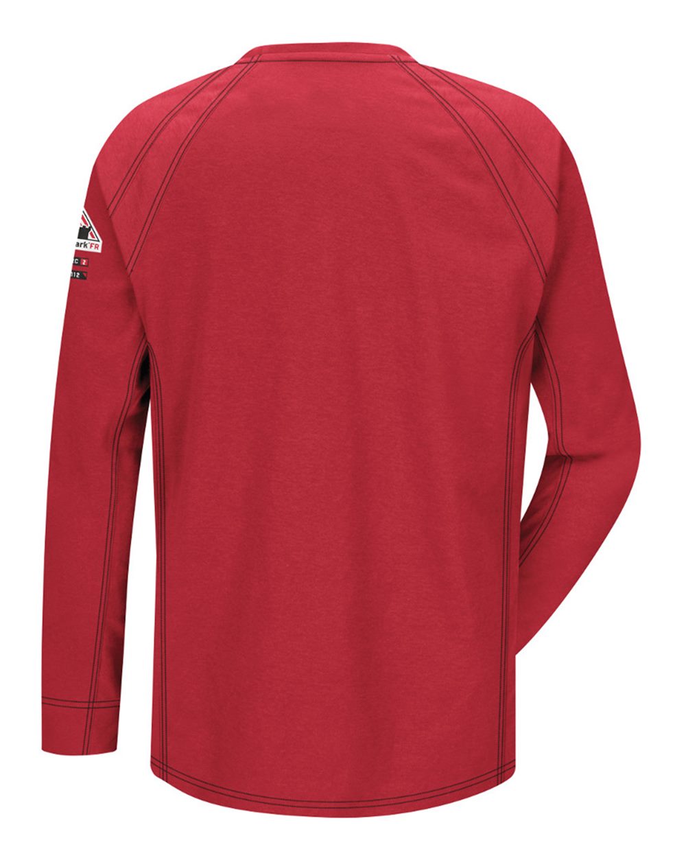 Front View of Red Flame Resistant Long Sleeve Shirt - Tall Sizes - QT32T