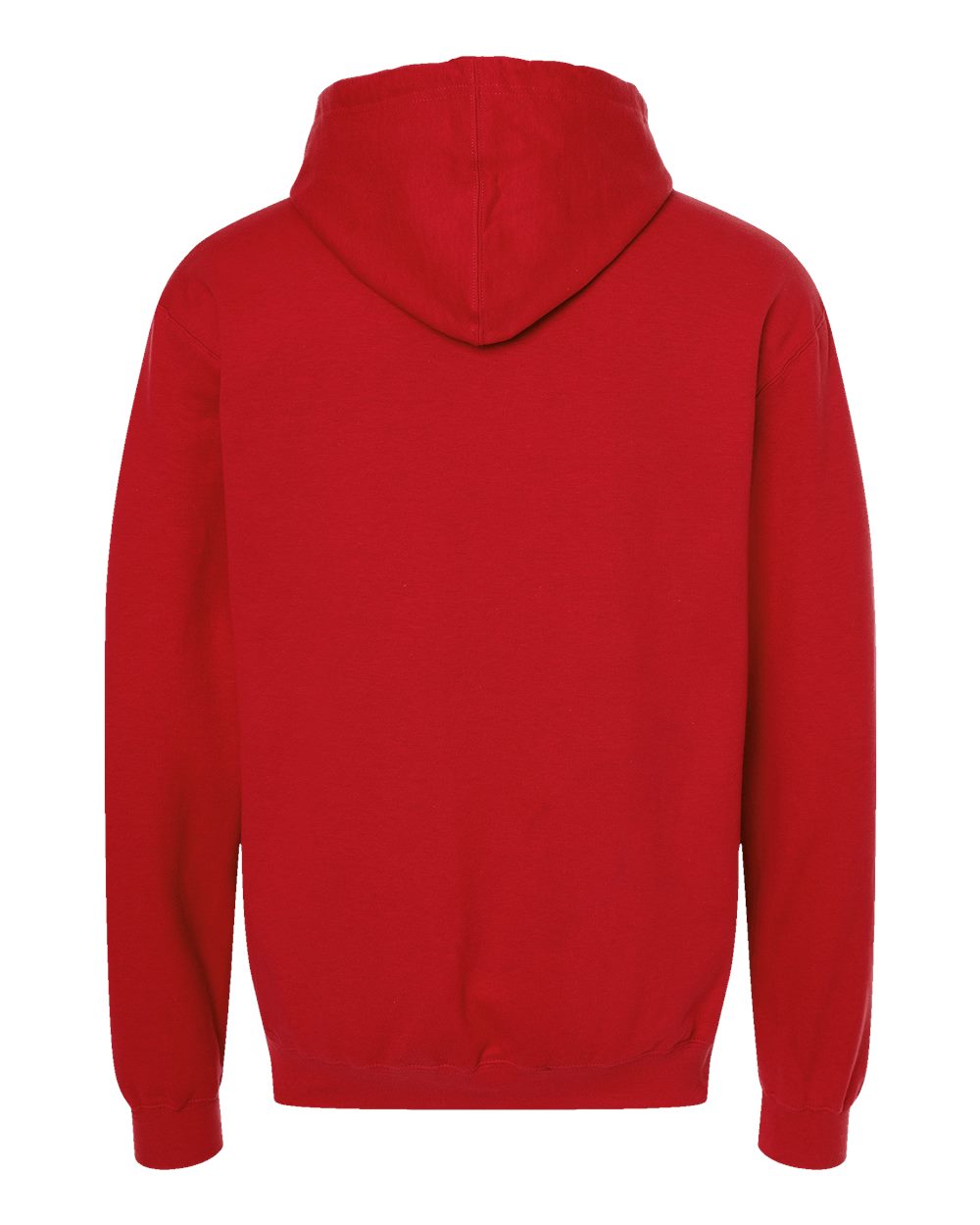 Front View of Red Fleece Hooded Sweatshirt - 320