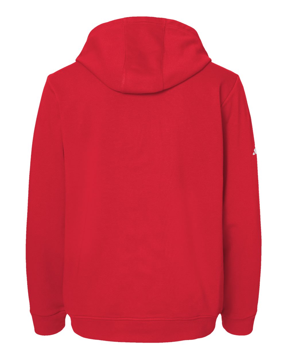 Front View of Red Fleece Hooded Sweatshirt - A432