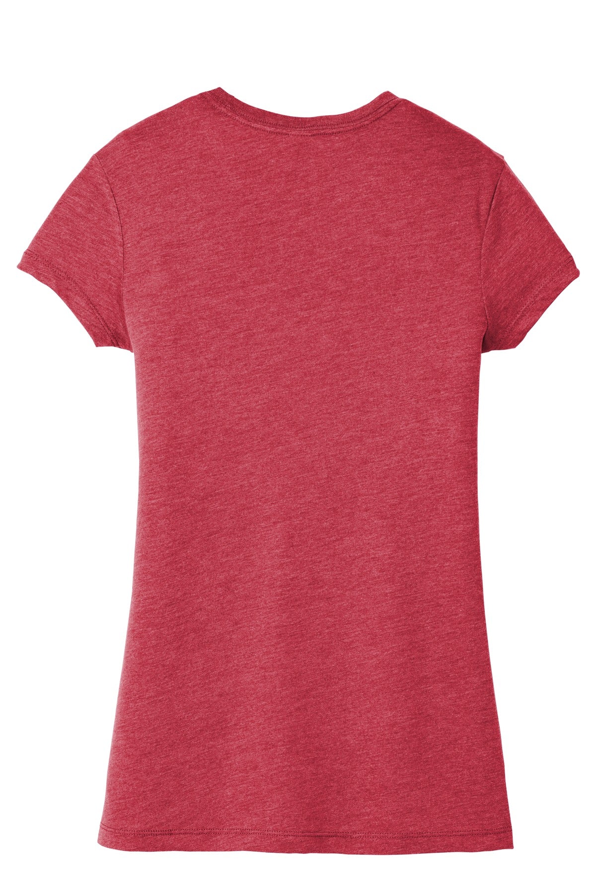 Front View of Red Frost District Women's Fitted Perfect Tri Tee. DT155