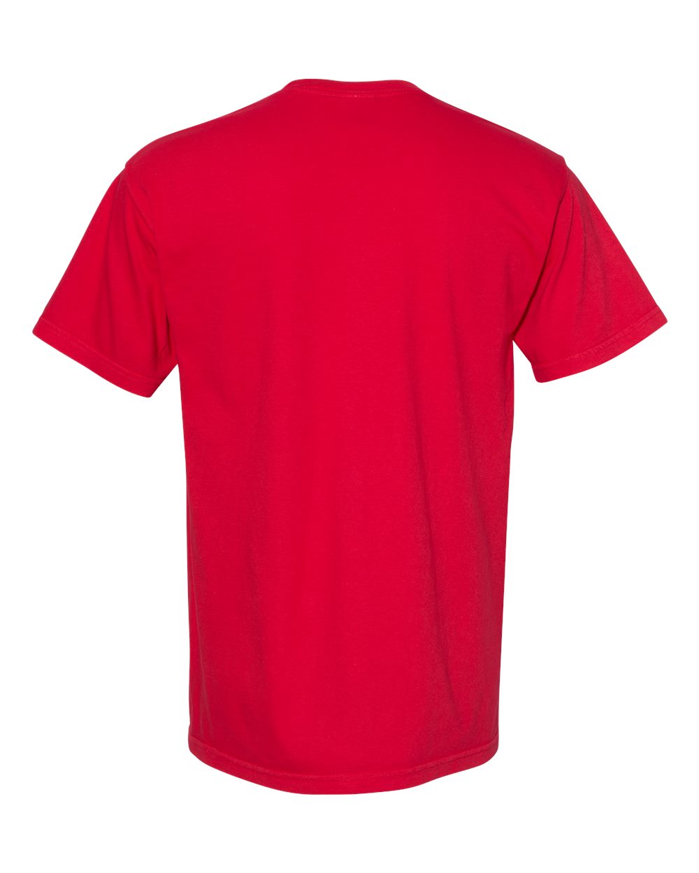 Front View of Red Garment-Dyed Heavyweight Pocket T-Shirt - 6030