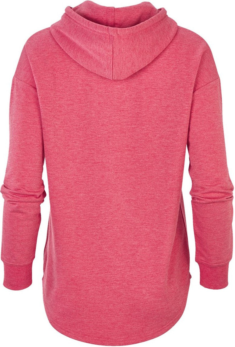 Front View of Red Heather Women's Dream Fleece Hooded Pullover - BW5301