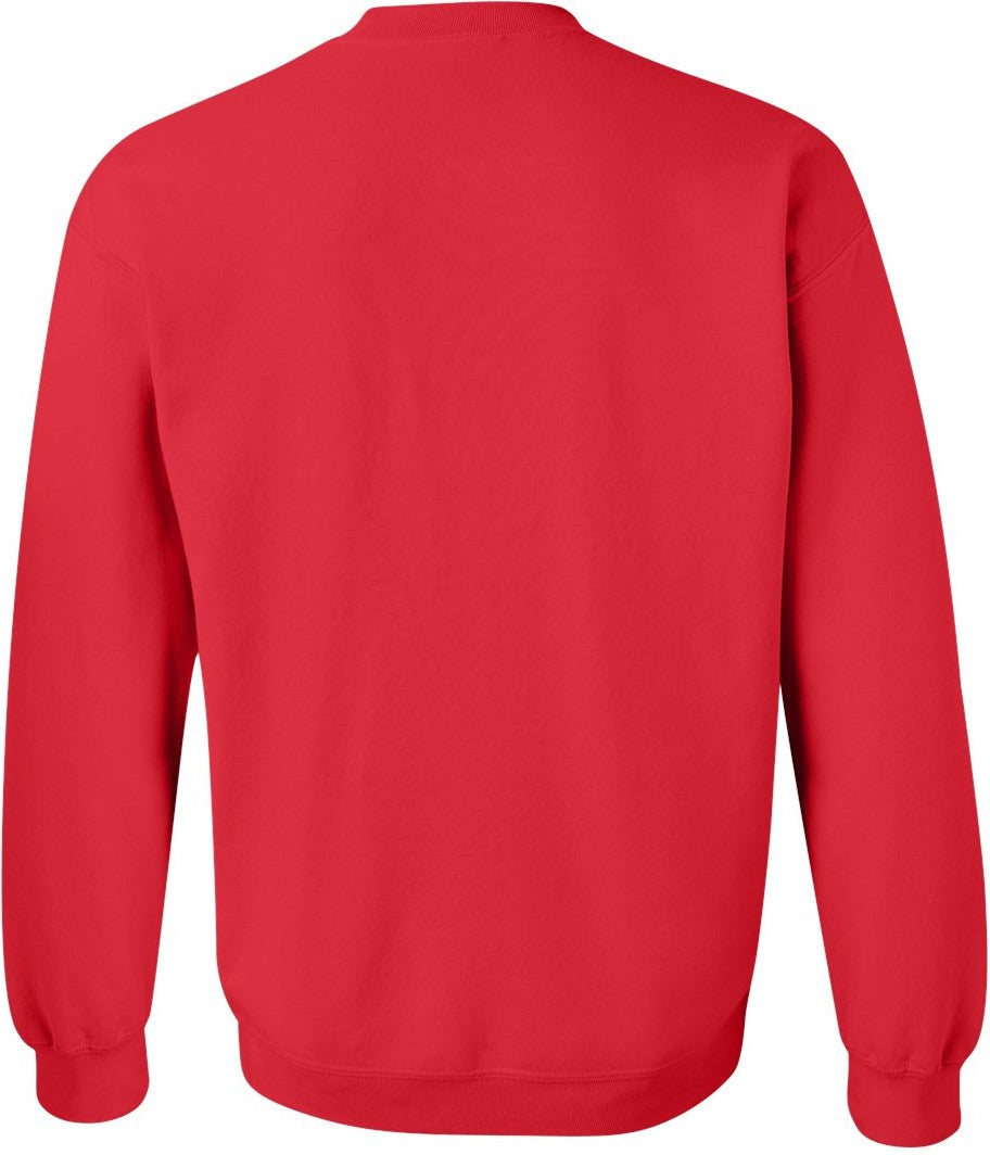 Rear View of Red Heavy Blend™ Crewneck Sweatshirt - 18000