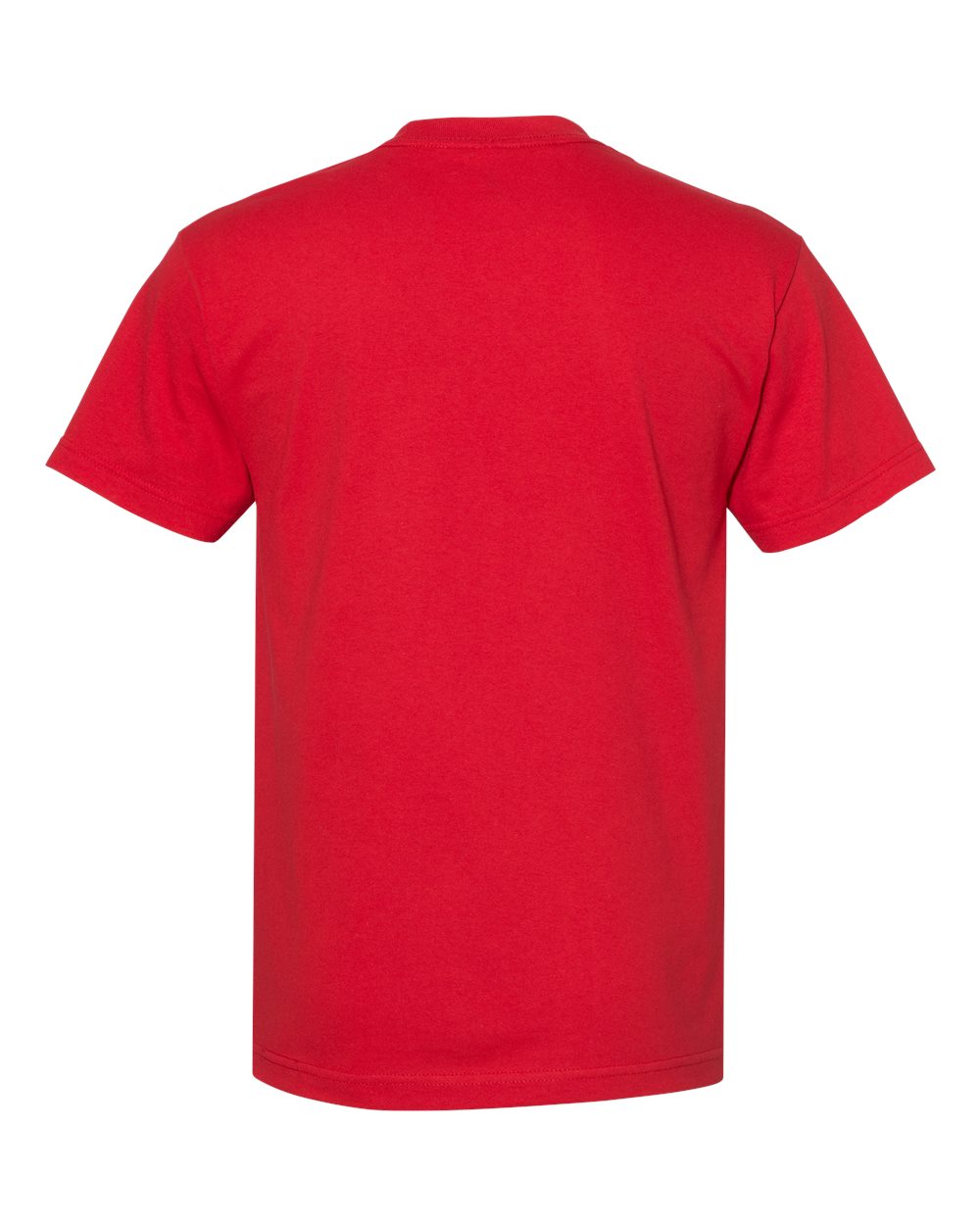 Front View of Red Heavyweight Cotton Tee - 1301