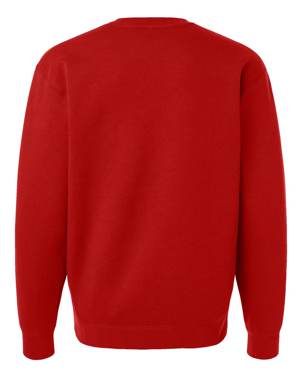 Front View of Red Heavyweight Crewneck Sweatshirt - IND3000