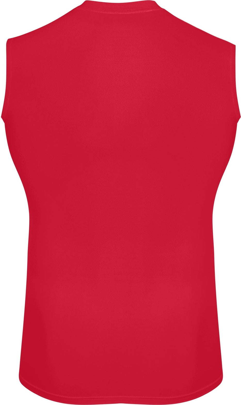 Rear View of RED HYPERFORM CMPRSS SLVLSS SHIRT