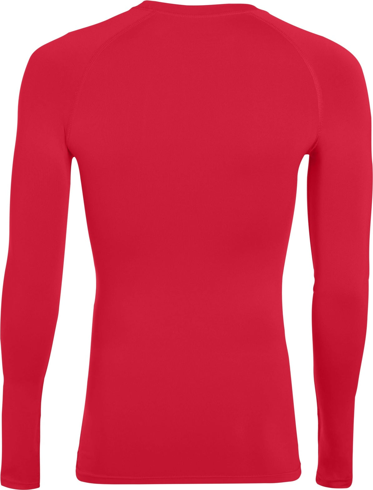 Rear View of RED HYPERFORM LS COMPRESSION SHIRT
