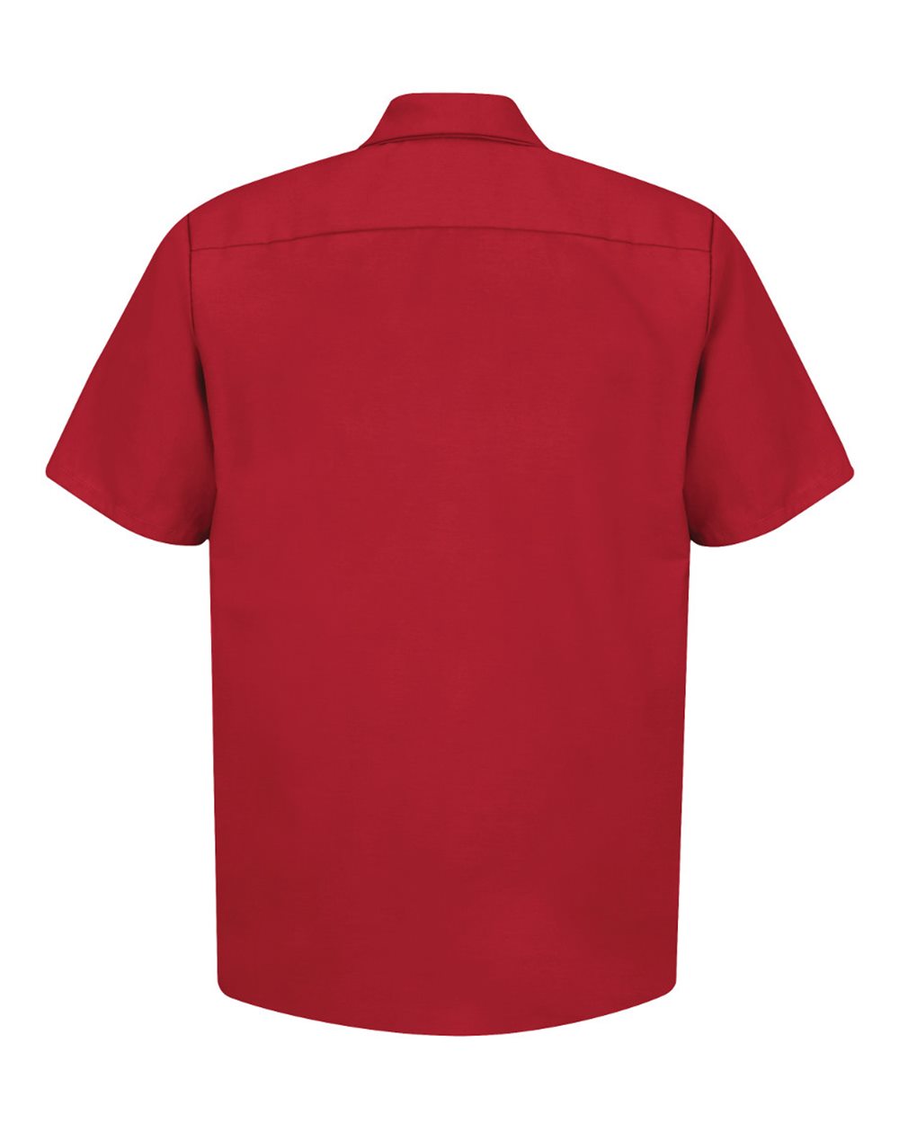 Front View of Red Industrial Short Sleeve Work Shirt - Tall Sizes - SP24T