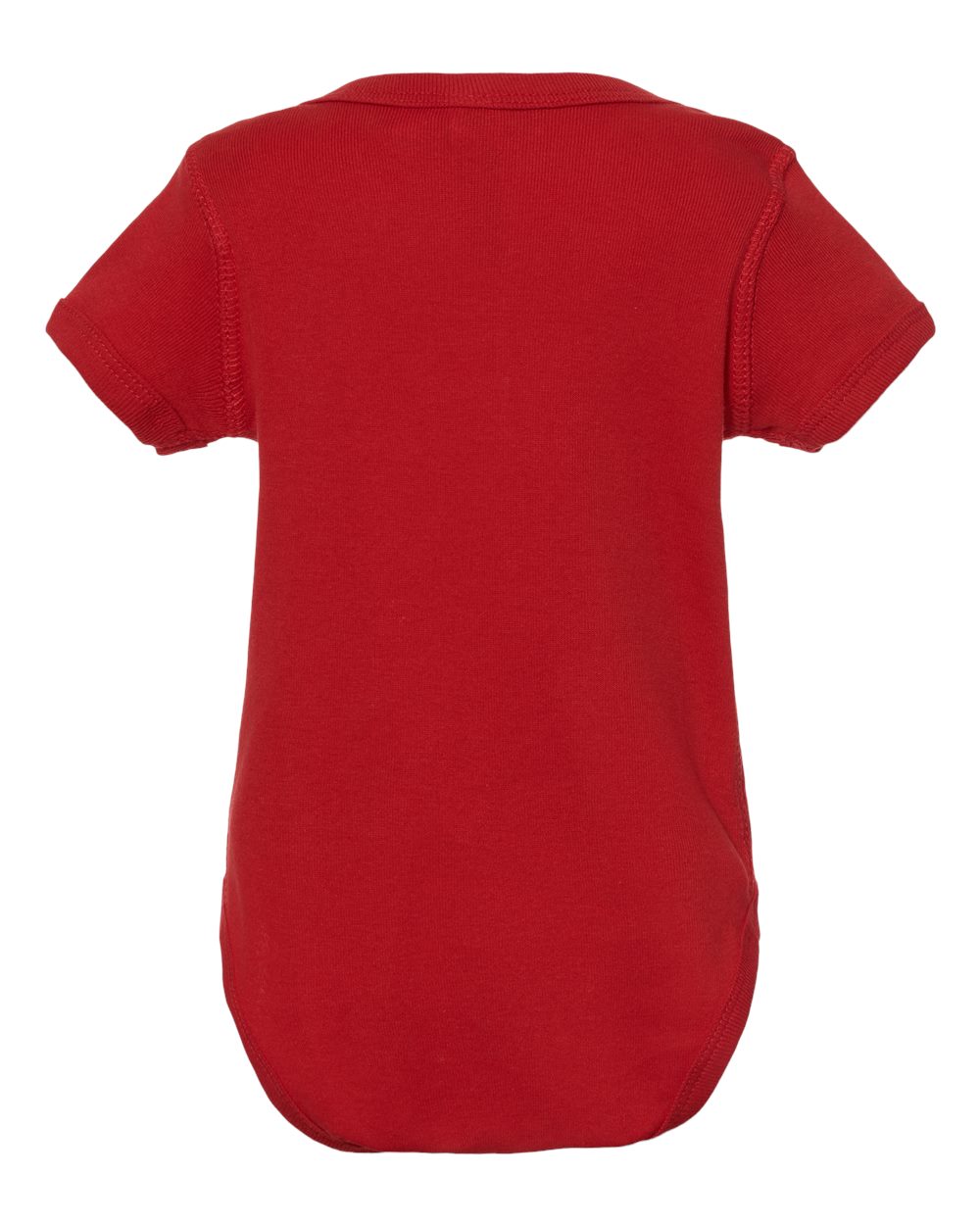 Front View of Red Infant Baby Rib Bodysuit - 4400