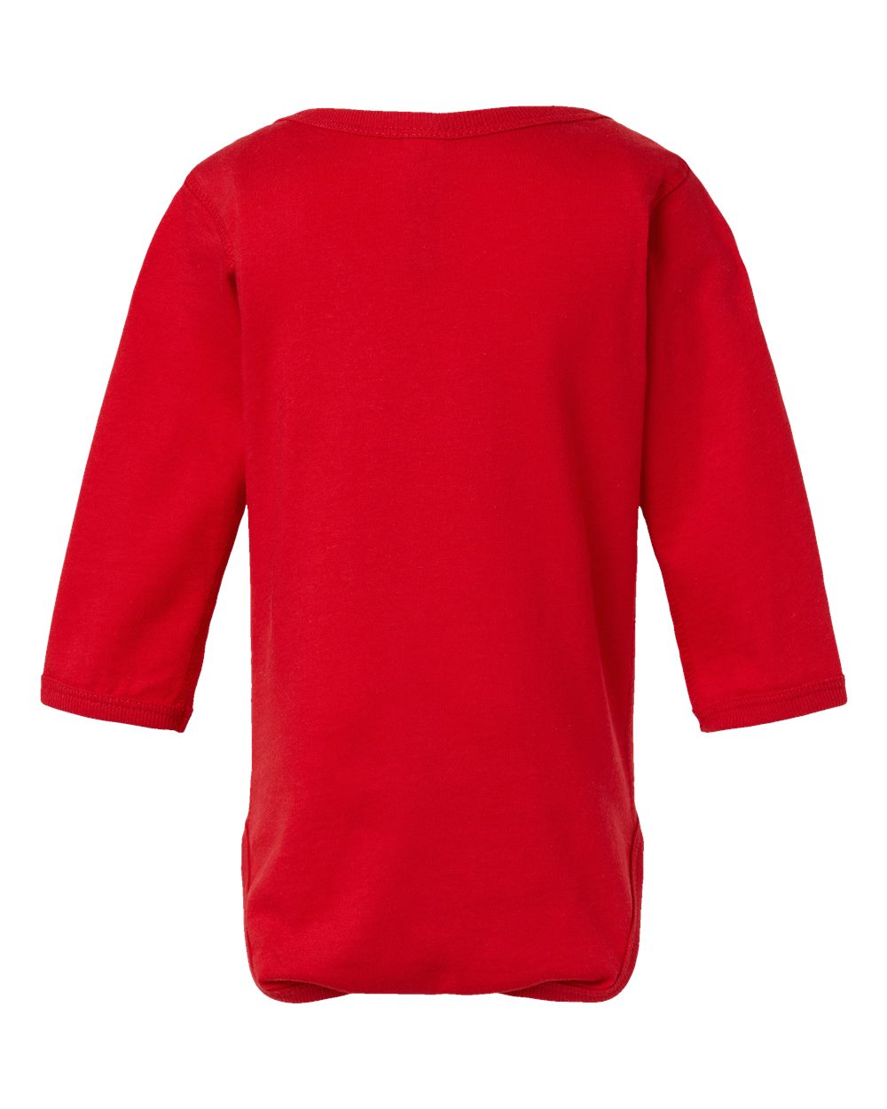 Rear View of Red Infant Fine Jersey Long Sleeve Bodysuit - 4421