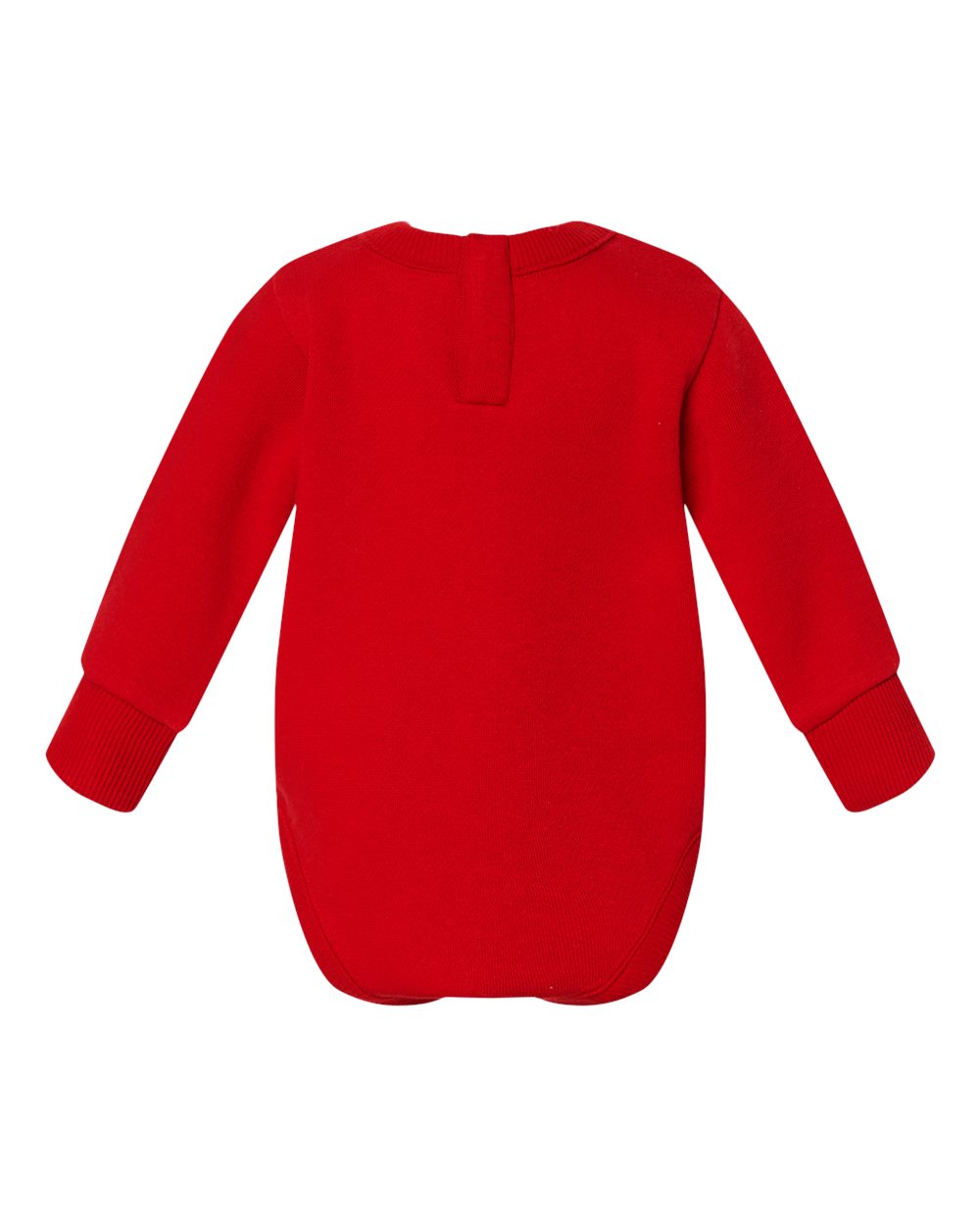 Rear View of Red Infant Fleece Bodysuit - 3421 plain