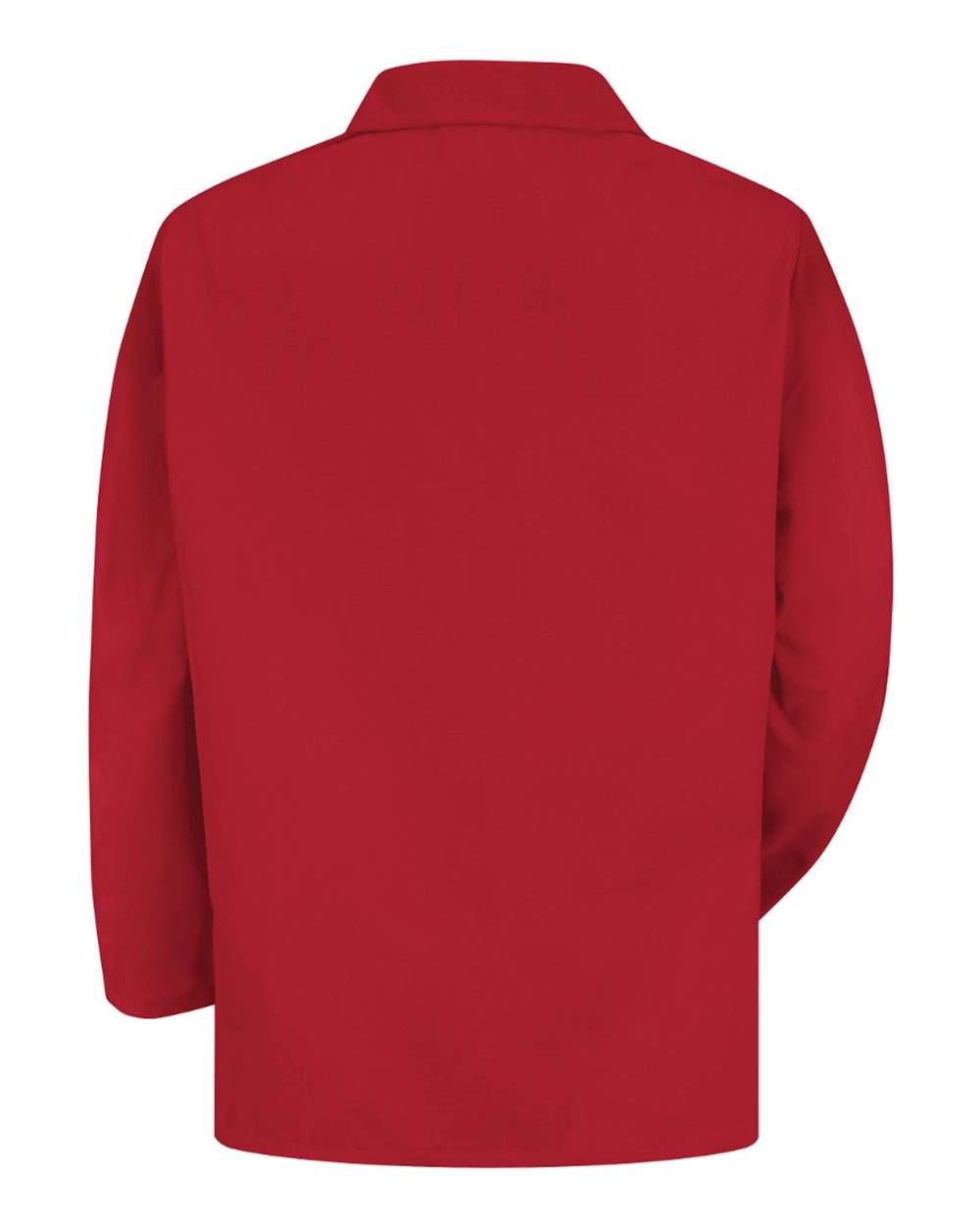 Front View of Red Lapel Counter Coat - KP10