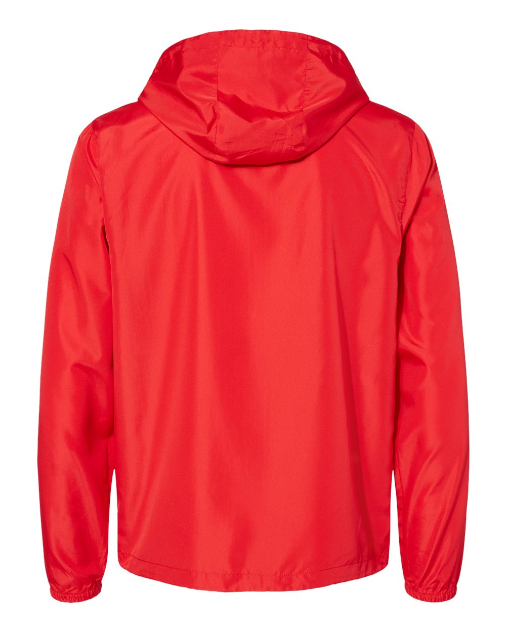 Front View of Red Lightweight Windbreaker Full-Zip Jacket - EXP54LWZ