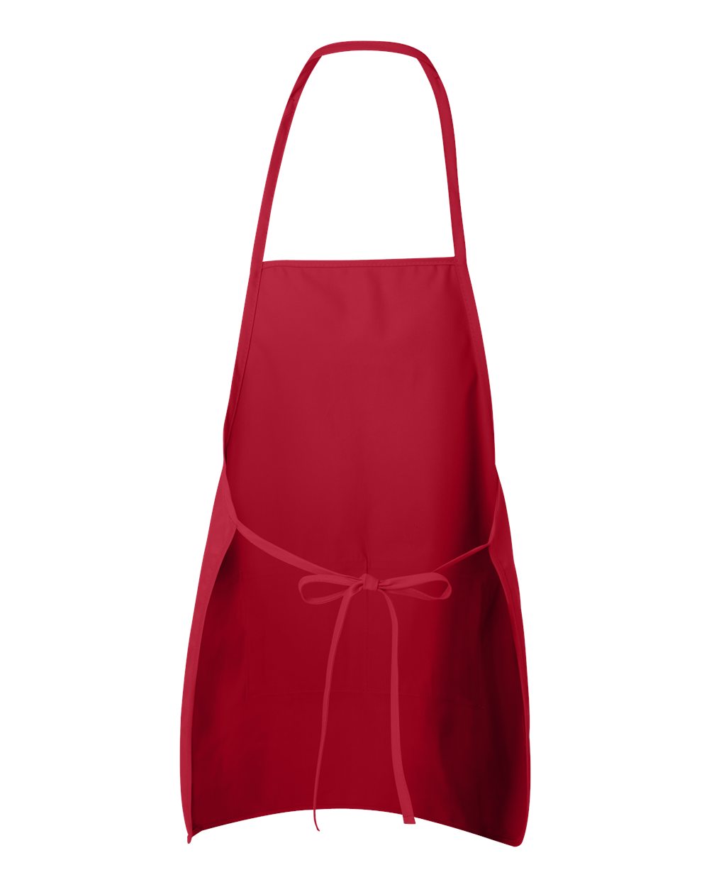 Rear View of Red Long Butcher Block Apron - 5505