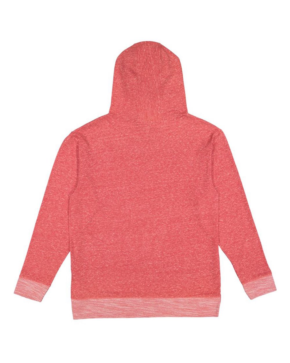 Front View of Red Melange Harborside Mélange French Terry Hooded Pullover - 6779