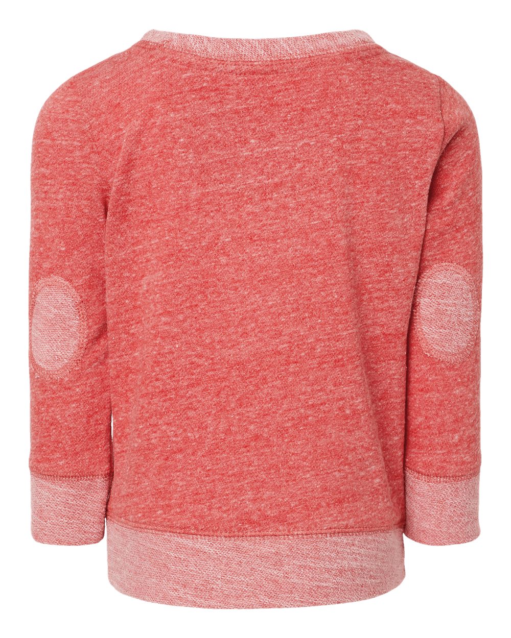 Rear View of Red Melange Toddler Harborside Mélange French Terry Crew - 3379