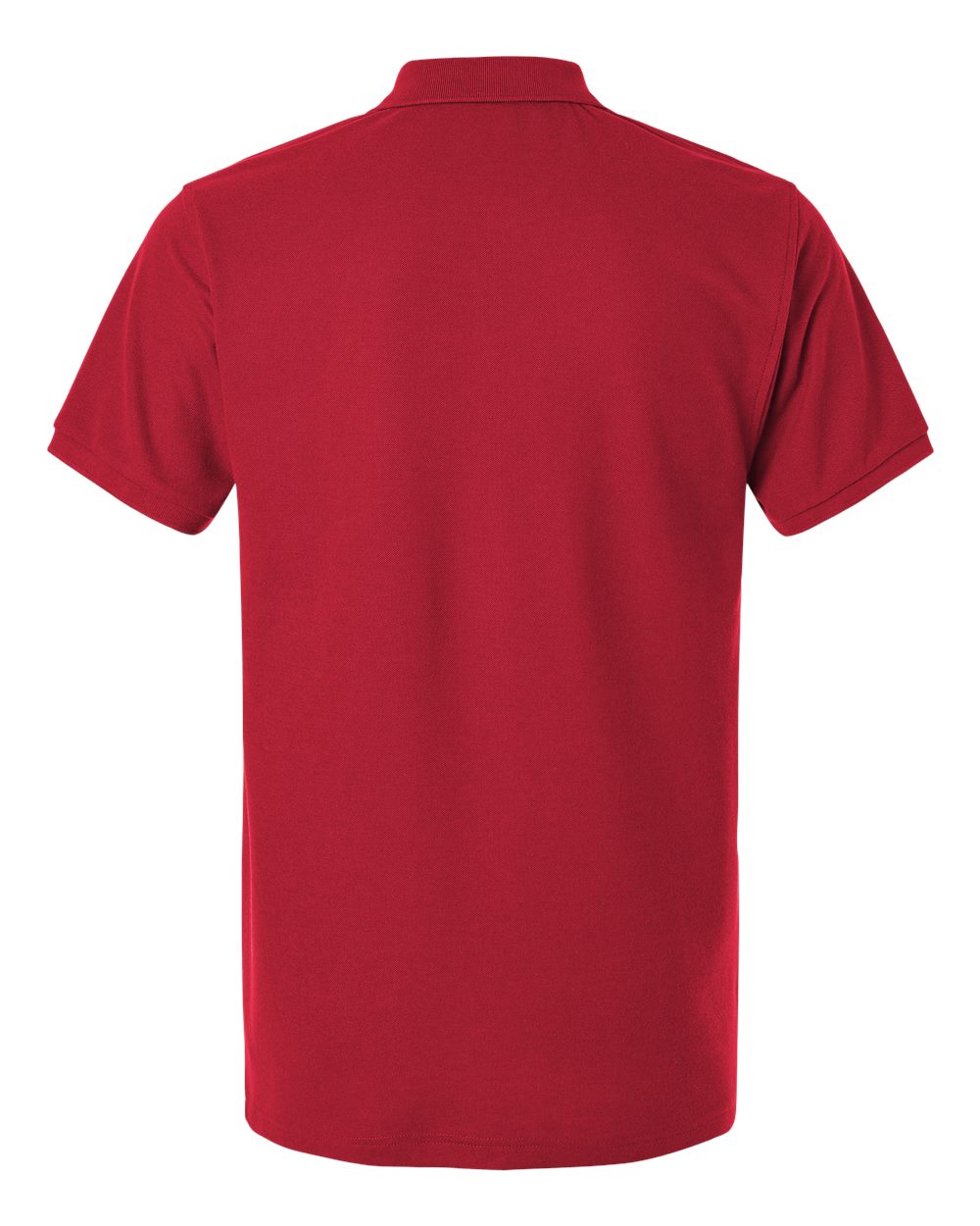 Rear View of Red Men's Tall Pique Polo - 62800T plain