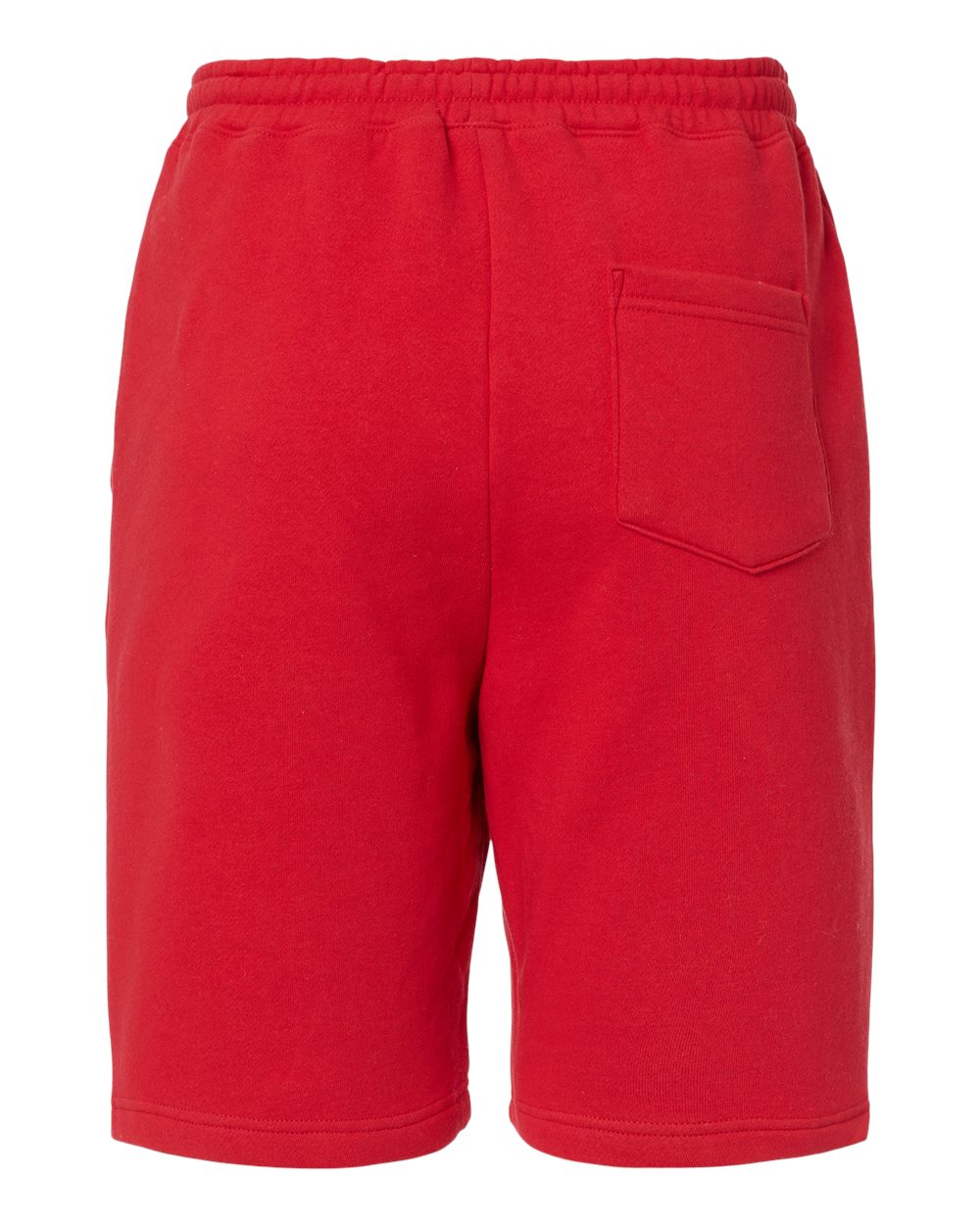 Rear View of Red Midweight Fleece Shorts - IND20SRT