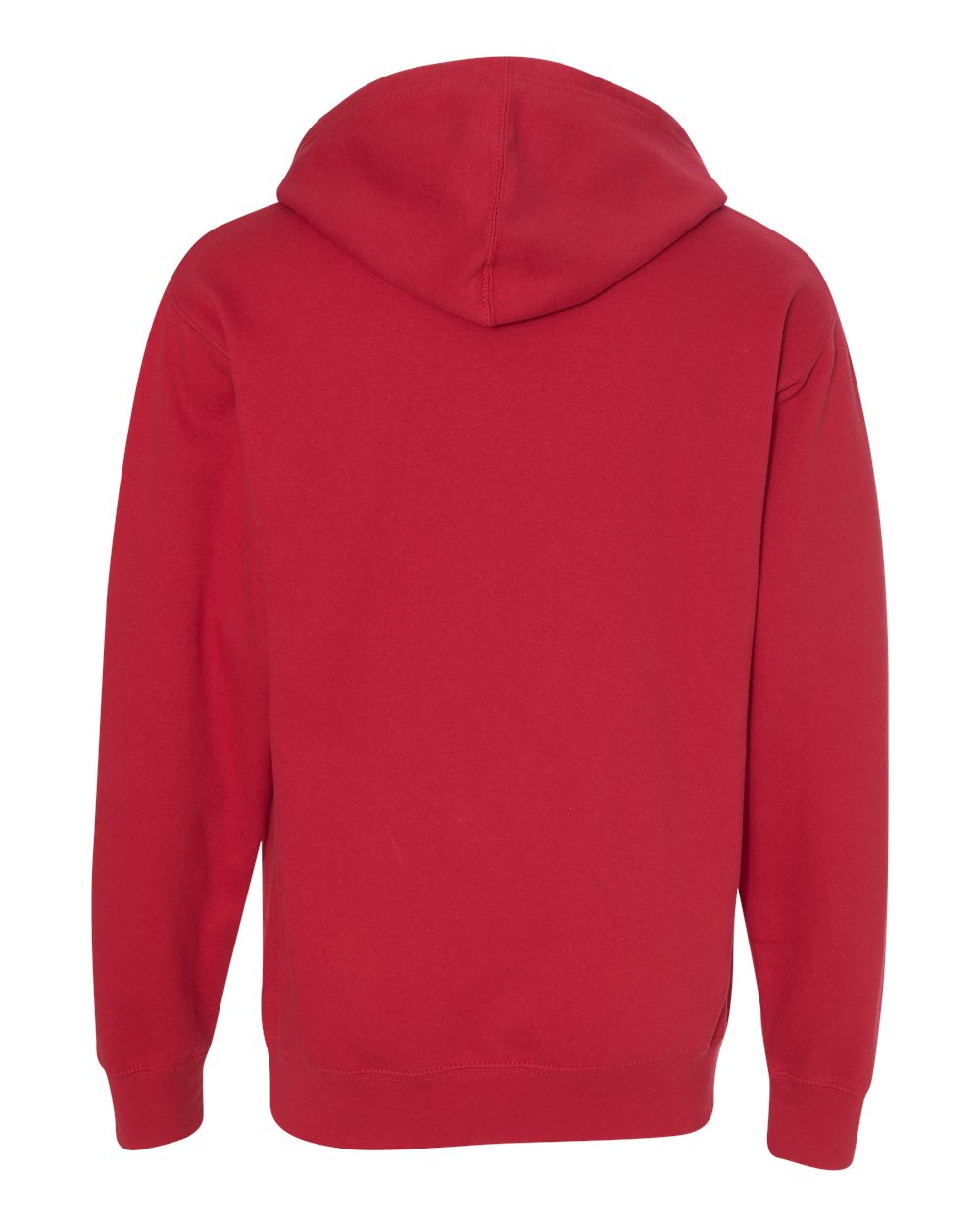 Front View of Red Midweight Hooded Sweatshirt - SS4500