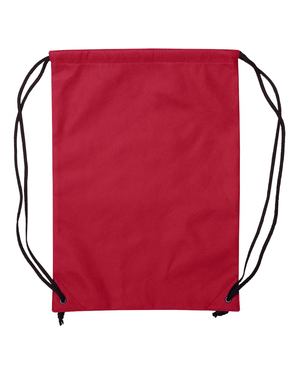 Front View of Red Non-Woven Drawstring Backpack - A136