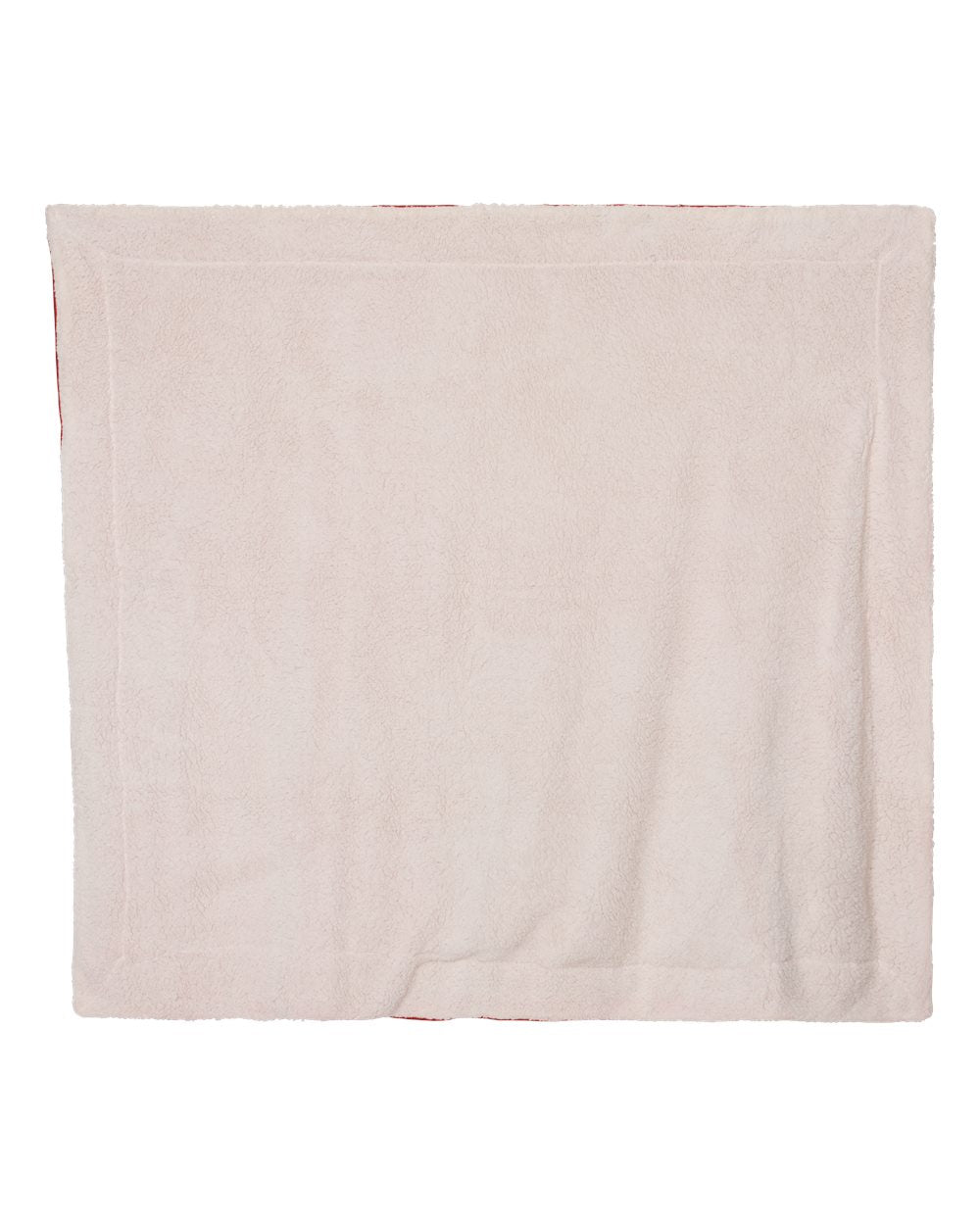 Front View of Red Oversized Mink Sherpa Blanket - 8726