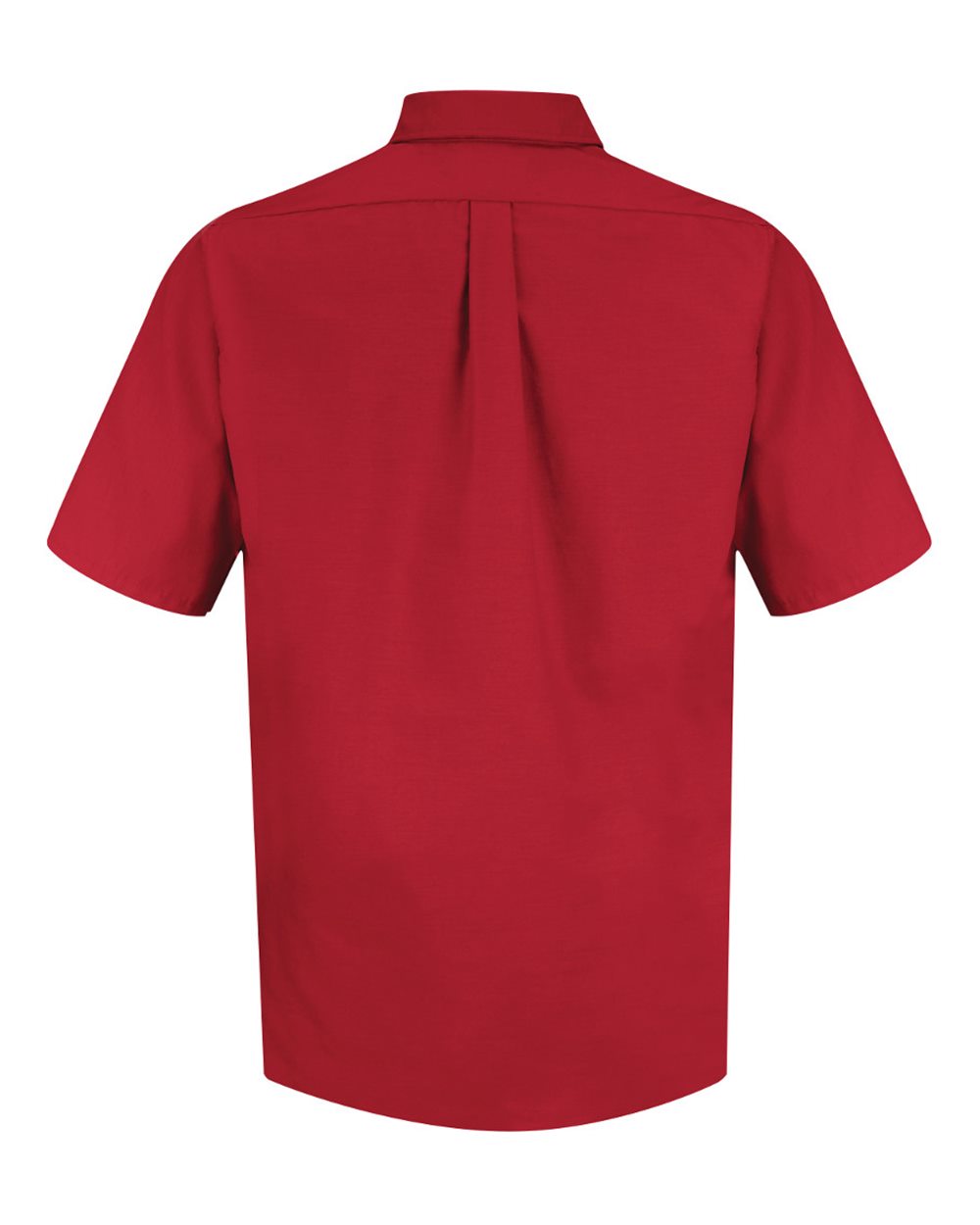 Front View of Red Poplin Short Sleeve Dress Shirt - SP80