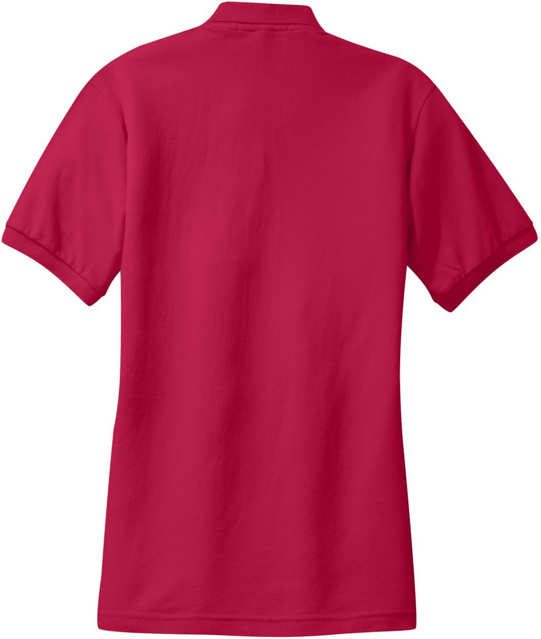 Rear View of Red Port Authority Women's Silk Touch Polo. L500