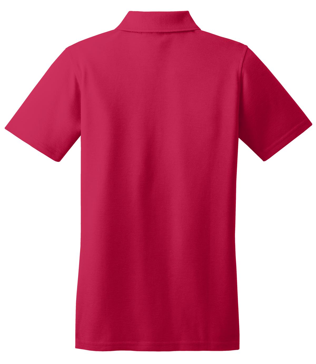 Front View of Red Port Authority Women's Stain-Resistant Polo. L510