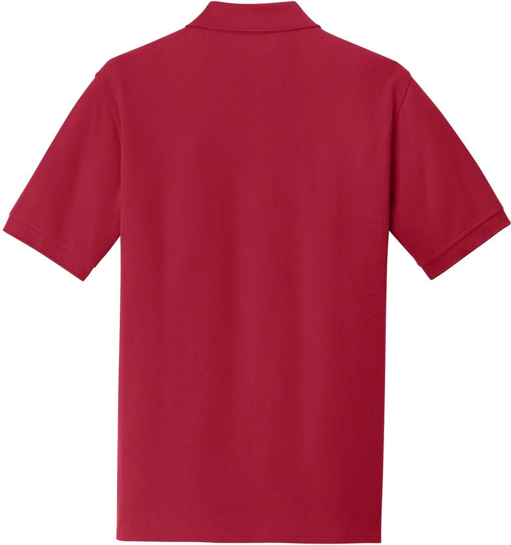 Front View of Red Port & Co Combed Ring Spun Pique Polo. KP1500