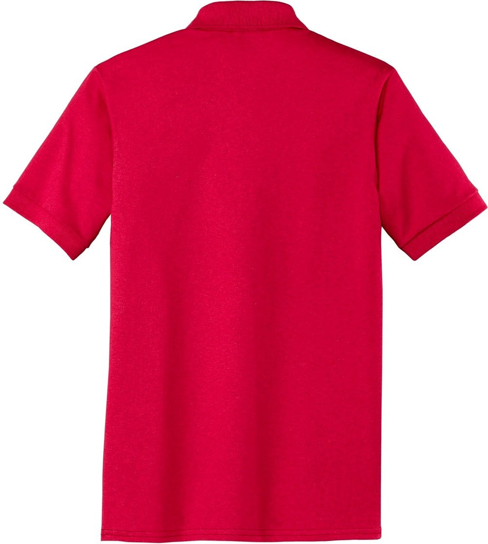 Front View of Red Port & Co Core Blend Jersey Knit Polo. KP55