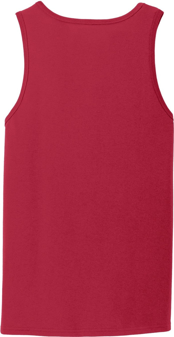 Front View of Red Port & Co Core Cotton Tank Top. PC54TT