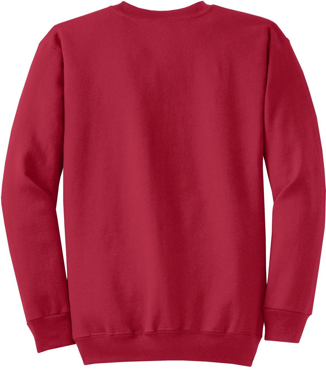 Front View of Red Port & Co Core Fleece Crewneck Sweatshirt. PC78