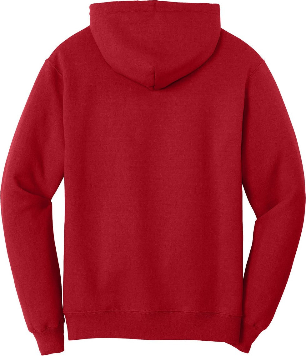 Front View of Red Port & Co Core Fleece Pullover Hooded Sweatshirt. PC78H