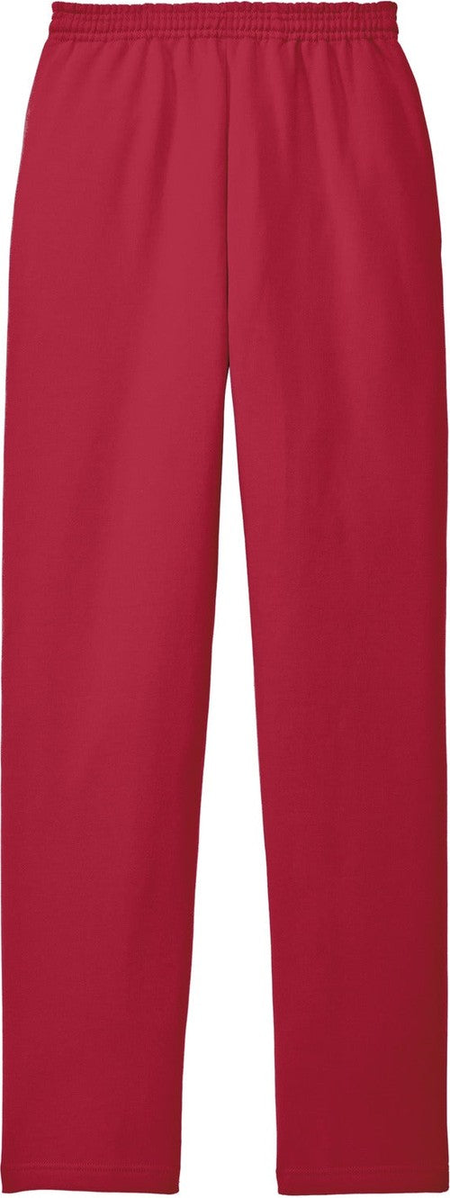 Front View of Red Port & Co Core Fleece Sweatpant with Pockets. PC78P