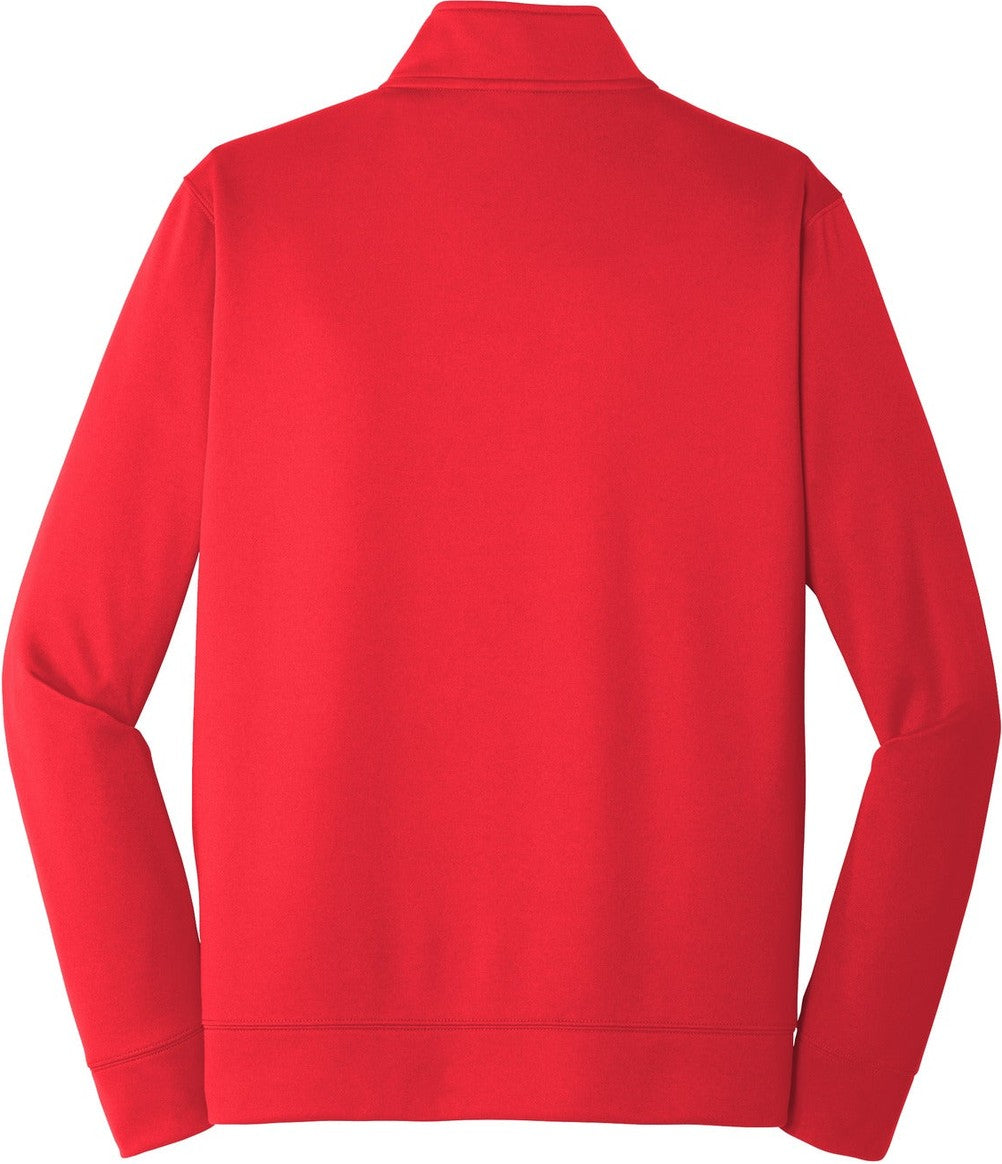 Rear View of Red Port & Co Performance Fleece 1/4-Zip Pullover Sweatshirt. PC590Q