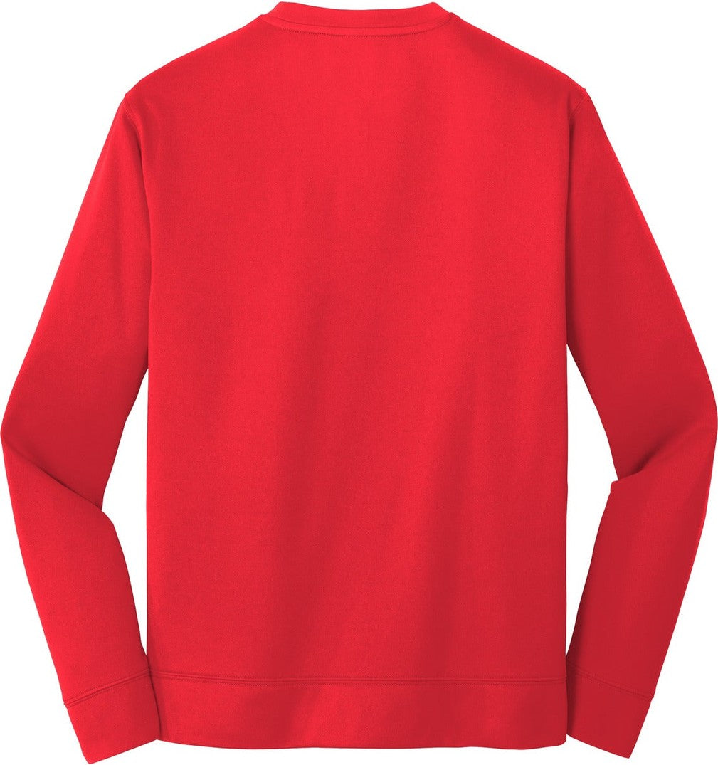 Front View of Red Port & Co Performance Fleece Crewneck Sweatshirt. PC590