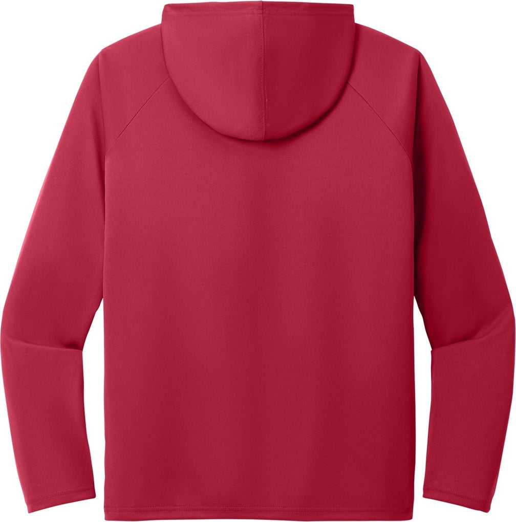 Front View of Red Port & Co Performance Pullover Hooded Tee PC380H