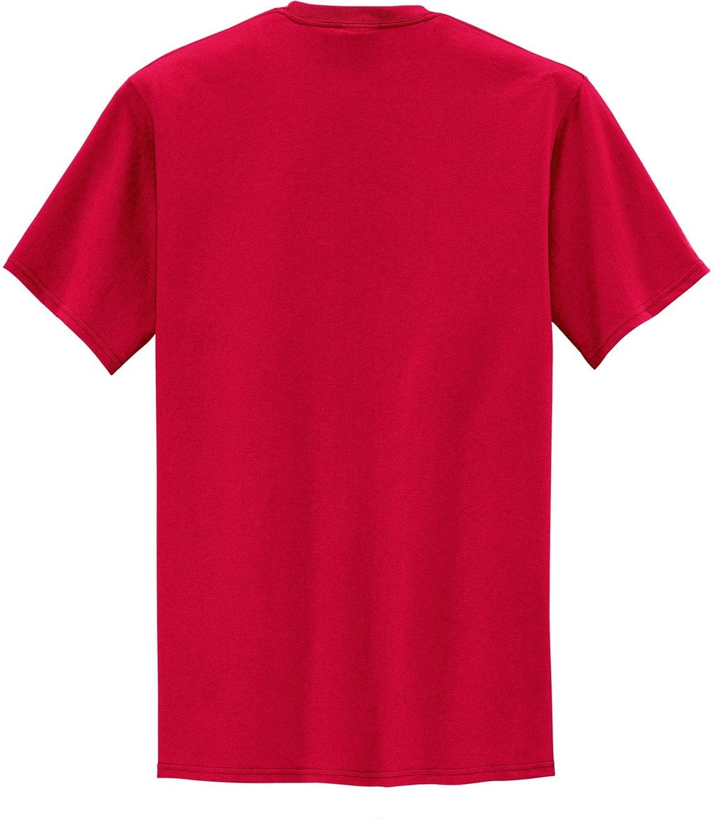Front View of Red Port & Co Tall Core Blend Pocket Tee. PC55PT