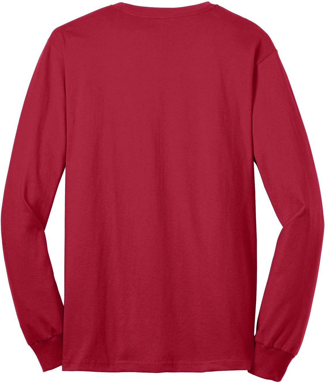 Front View of Red Port & Co Tall Long Sleeve Core Blend Tee. PC55LST
