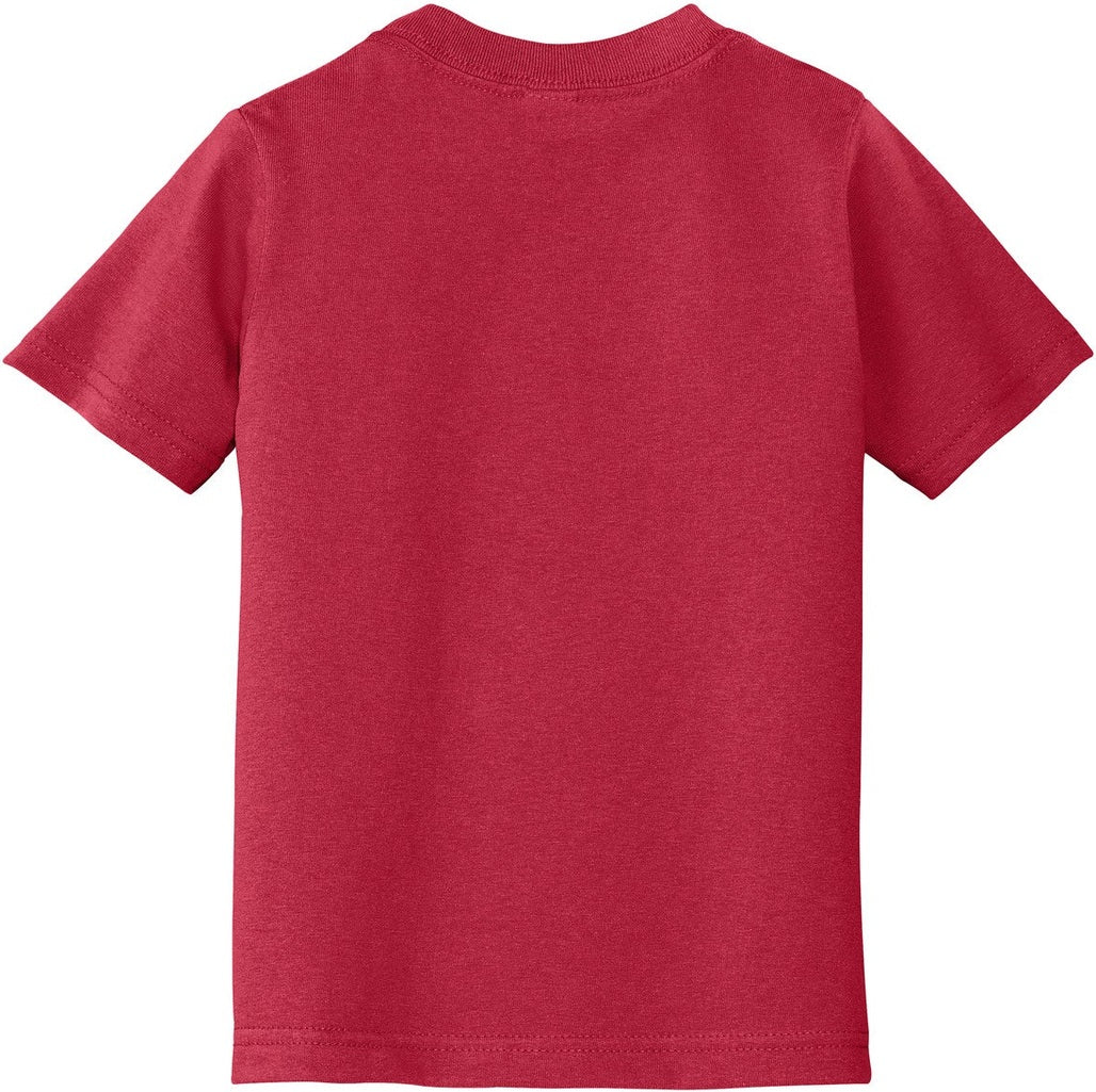 Front View of Red Port & Co Toddler Core Cotton Tee. CAR54T