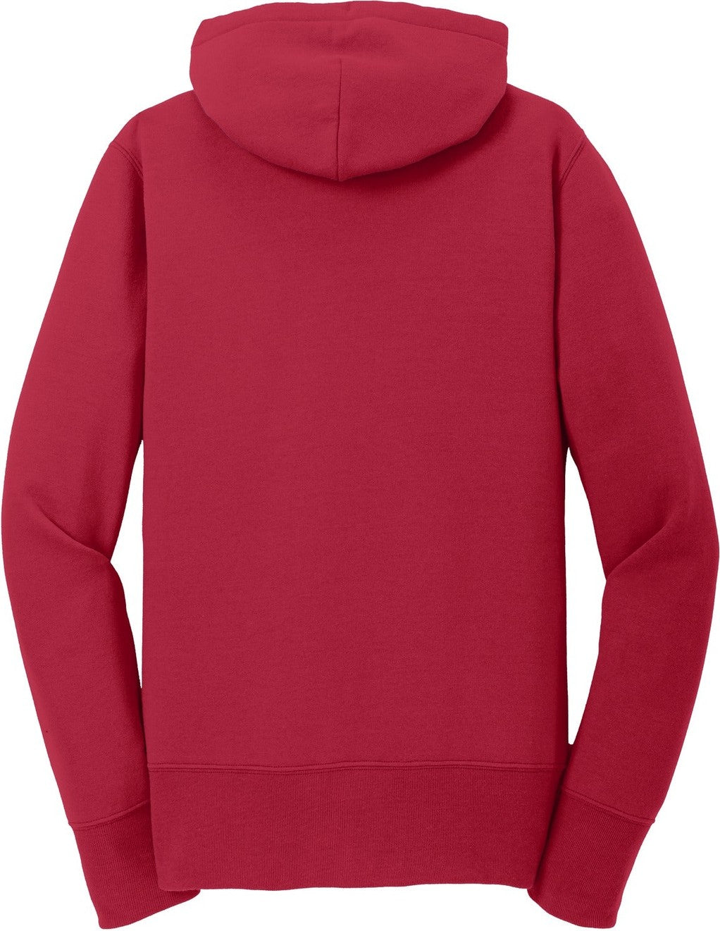 Rear View of Red Port & Co Women's Core Fleece Full-Zip Hooded Sweatshirt. LPC78ZH