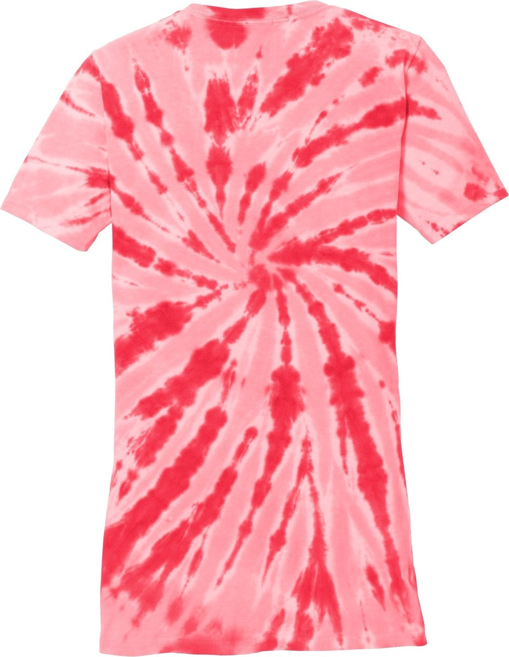 Front View of Red Port & Co Women's Tie-Dye V-Neck Tee. LPC147V