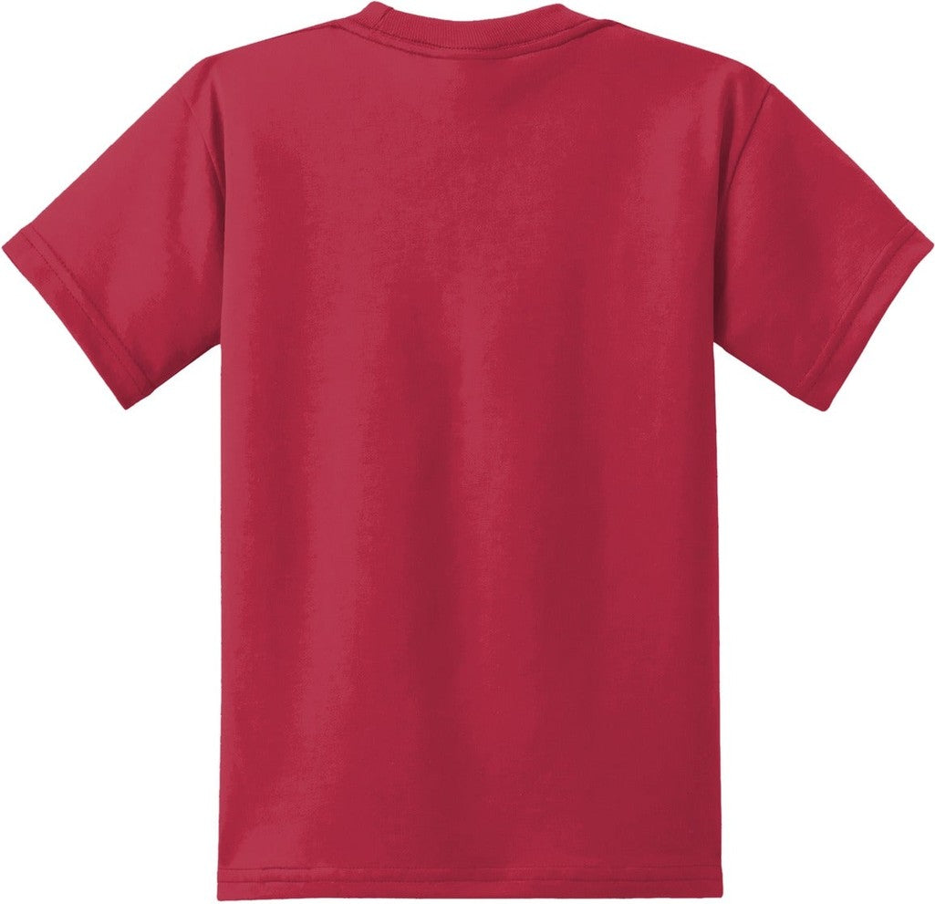 Front View of Red Port & Co Youth Core Blend Tee. PC55Y