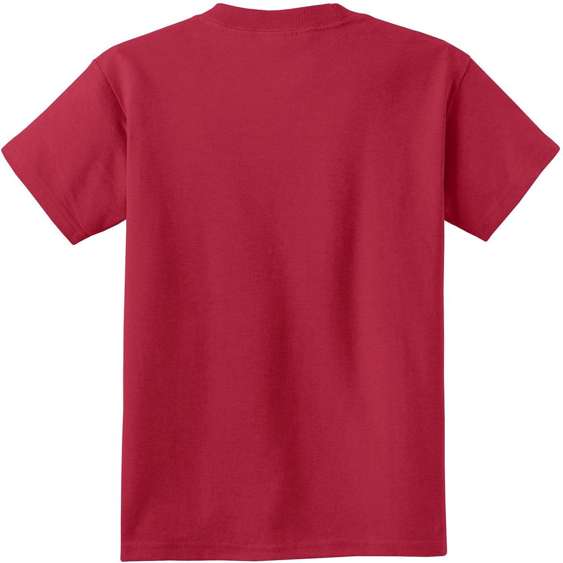 Front View of Red Port & Co Youth Core Cotton Tee. PC54Y